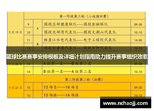 篮球比赛赛事安排模板及详细计划指南助力提升赛事组织效率